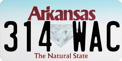 AR license plate 314WAC