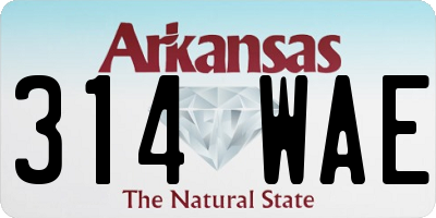 AR license plate 314WAE