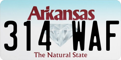 AR license plate 314WAF