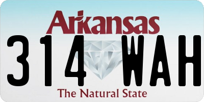 AR license plate 314WAH