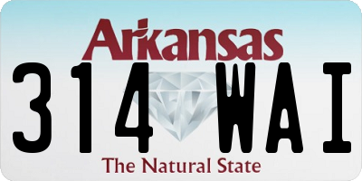 AR license plate 314WAI