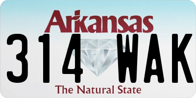 AR license plate 314WAK
