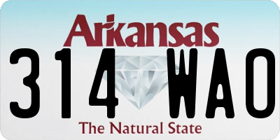 AR license plate 314WAO