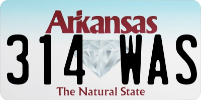 AR license plate 314WAS
