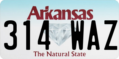AR license plate 314WAZ