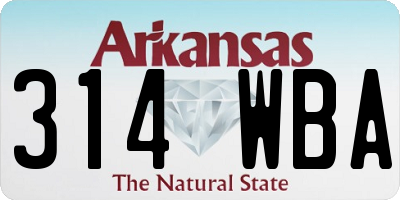 AR license plate 314WBA
