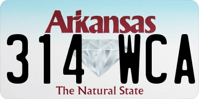 AR license plate 314WCA