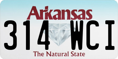 AR license plate 314WCI