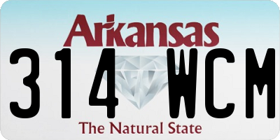 AR license plate 314WCM