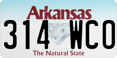 AR license plate 314WCO