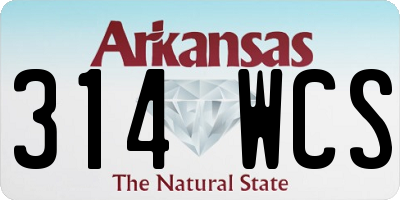 AR license plate 314WCS