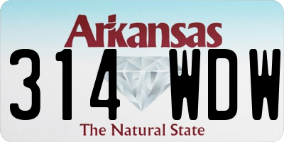 AR license plate 314WDW