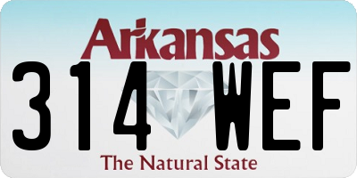 AR license plate 314WEF