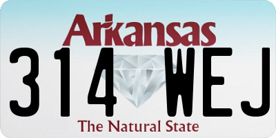 AR license plate 314WEJ