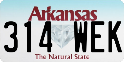 AR license plate 314WEK