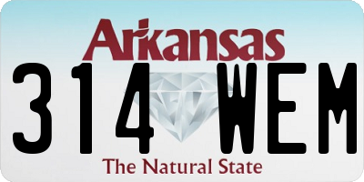 AR license plate 314WEM