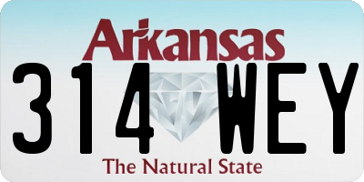 AR license plate 314WEY