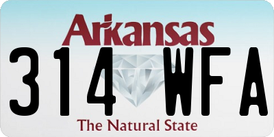 AR license plate 314WFA
