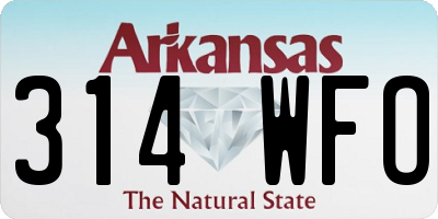 AR license plate 314WFO