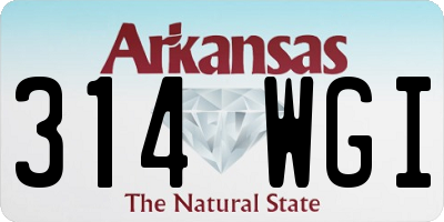 AR license plate 314WGI