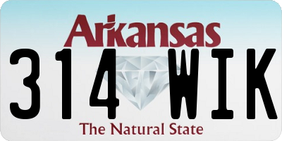 AR license plate 314WIK