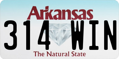 AR license plate 314WIN