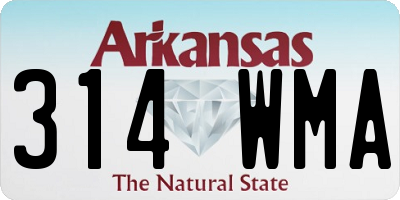 AR license plate 314WMA