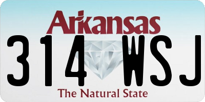 AR license plate 314WSJ