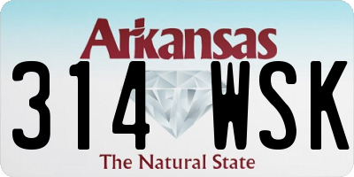 AR license plate 314WSK
