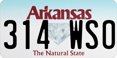 AR license plate 314WSO
