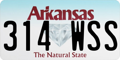 AR license plate 314WSS