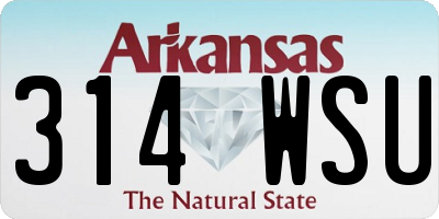 AR license plate 314WSU