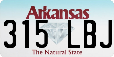 AR license plate 315LBJ
