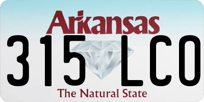 AR license plate 315LCO