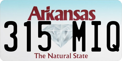 AR license plate 315MIQ