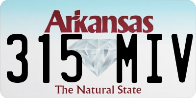 AR license plate 315MIV