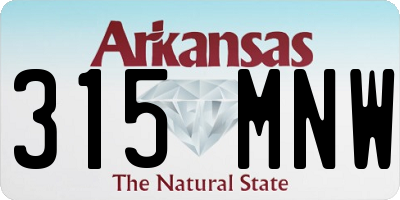 AR license plate 315MNW
