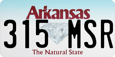 AR license plate 315MSR