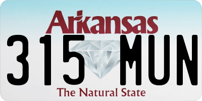 AR license plate 315MUN