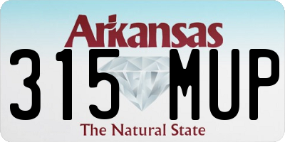 AR license plate 315MUP