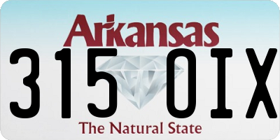 AR license plate 315OIX
