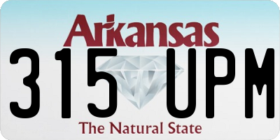 AR license plate 315UPM
