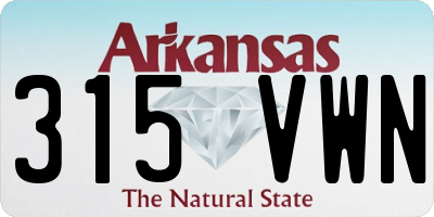 AR license plate 315VWN