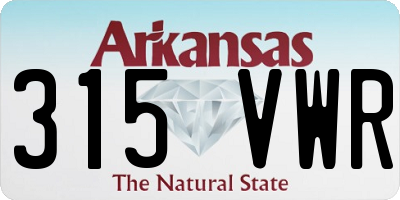 AR license plate 315VWR