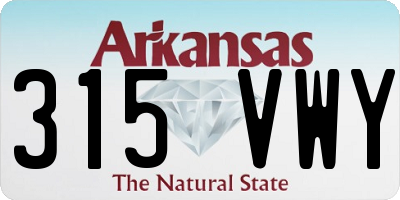 AR license plate 315VWY