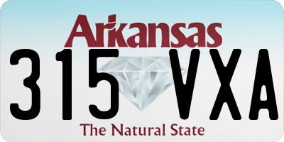 AR license plate 315VXA
