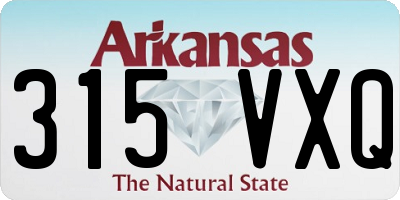 AR license plate 315VXQ