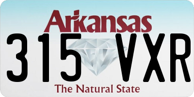 AR license plate 315VXR