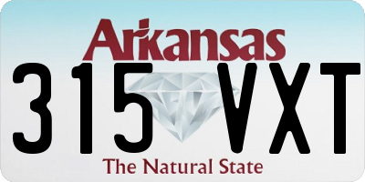 AR license plate 315VXT