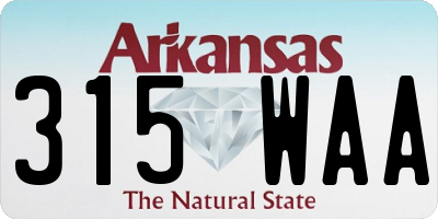AR license plate 315WAA